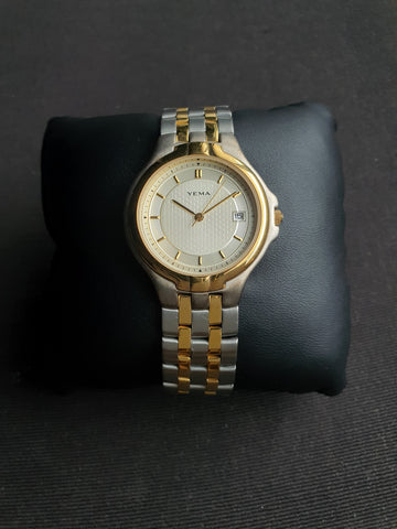 Yema Two Tone 35mm Dial Quartz Watch Unisex